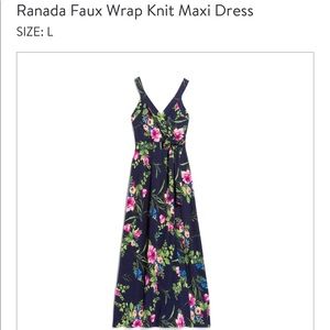 NWT Le Lis Ranada Faux Wrap Knit Maxi Dress